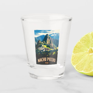 Vaso De Chupito Viaje Vintage Machu Picchu Perú Paisaje Retro