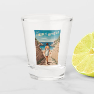 Vaso De Chupito Viaje Vintage Riviera Francesa Mar Retro Escenario
