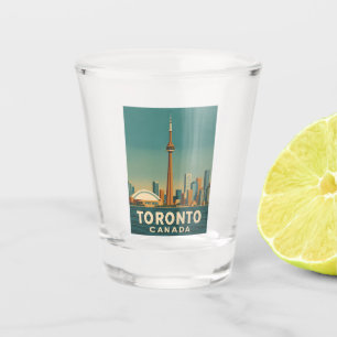 Vaso De Chupito Viaje Vintage Toronto Canada Skyline Retro Scenic