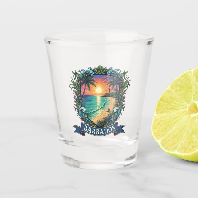 Vaso De Chupito Viajes a Barbados (Anverso)