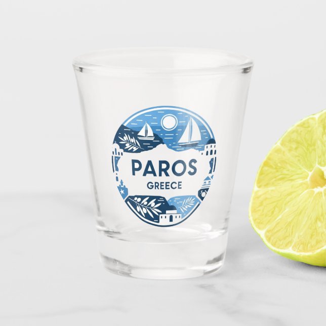 Vaso De Chupito Viajes a la isla de Paros Grecia (Anverso)