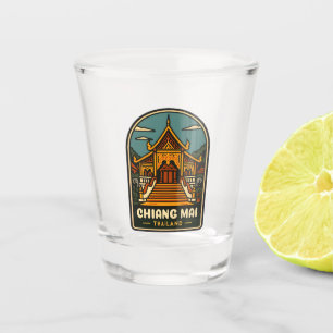 Vaso De Chupito Viajes de época Chiang Mai Tailandia Retro