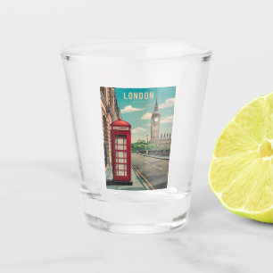 Vaso De Chupito Viajes de época Londres Big Ben Inglaterra Retro S