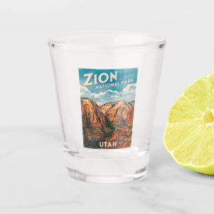 Vaso De Chupito Viajes de época Parque Nacional Zion Utah Retro