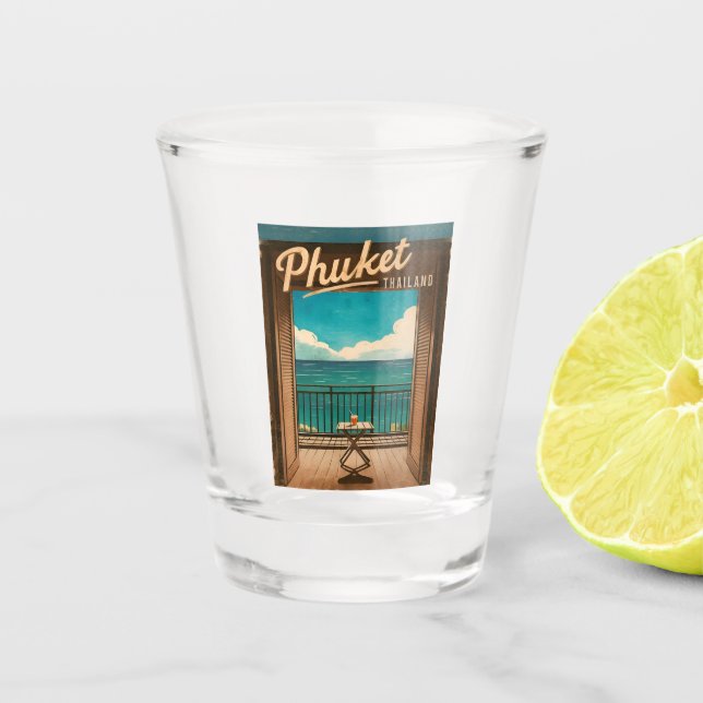 Vaso De Chupito Viajes de época Phuket Thailand Retro Scenic (Anverso)