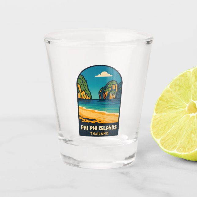 Vaso De Chupito Viajes de época Playa de Tailandia Phi Phi Islands (Anverso)
