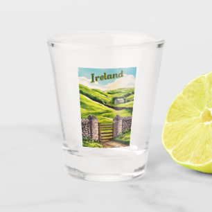 Vaso De Chupito Viajes de vintage Irlanda Camino Retro Escenario