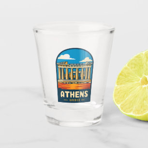 Vaso De Chupito Viajes retro vintage Atenas Grecia Partenón