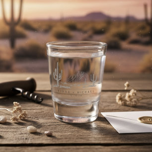 Vaso De Chupito Vibraciones del desierto Paisaje de boda Gris cáli