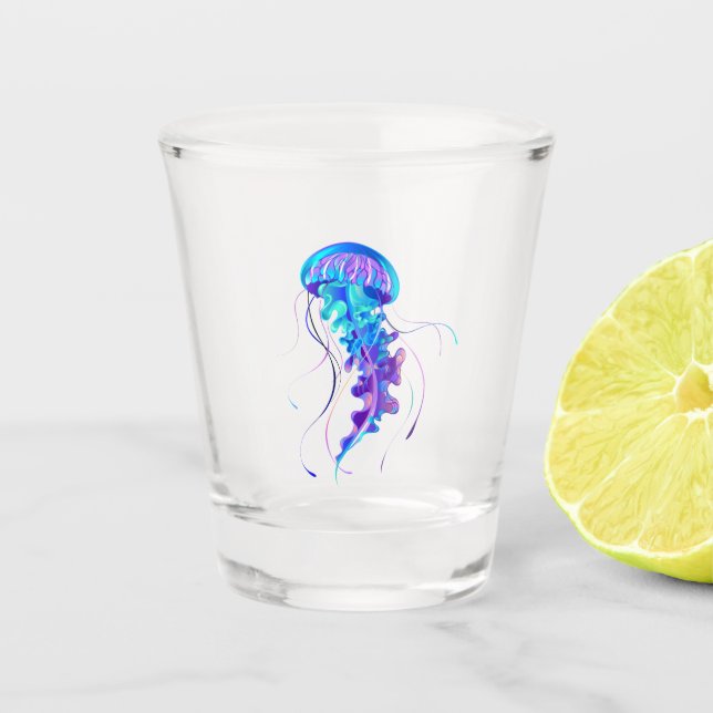 Vaso De Chupito Vibrant Color Glowing Jellyfish (Anverso)