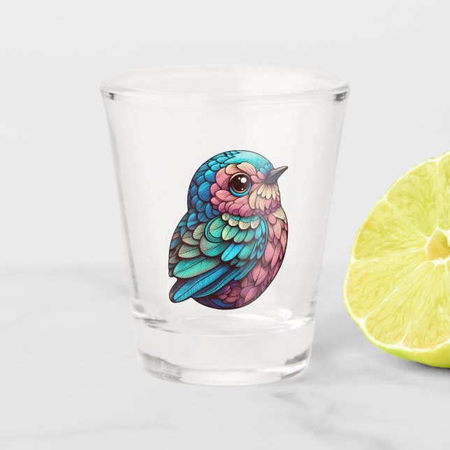 Vaso De Chupito Vibrante serenidad de Feathered (Anverso)