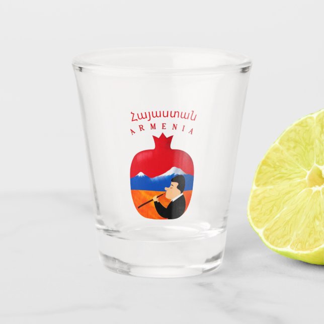Vaso De Chupito Vidrio armenio Shot (Anverso)