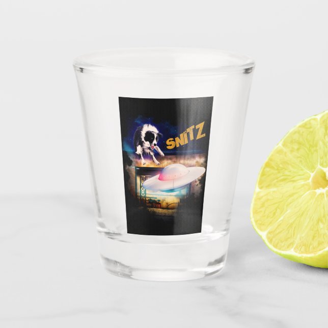Vaso De Chupito Vidrio caliente con Snitz de la reparación de Bob' (Anverso)