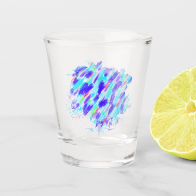 Vaso De Chupito Vidrio caliente de caos de color (Anverso)