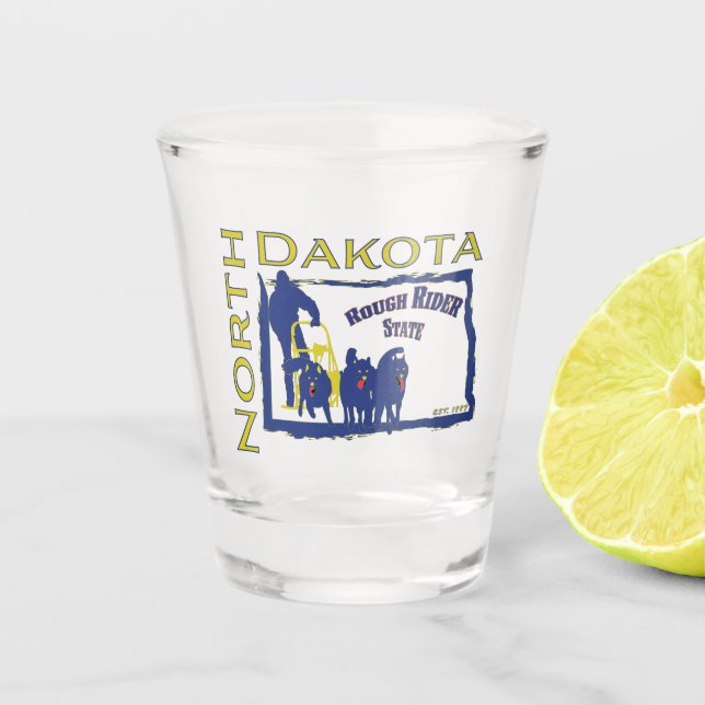 Vaso De Chupito Vidrio caliente de Dakota del Norte (Anverso)
