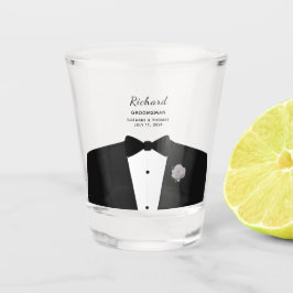 Vaso De Chupito Vidrio caliente de Groomsman de la Brigada