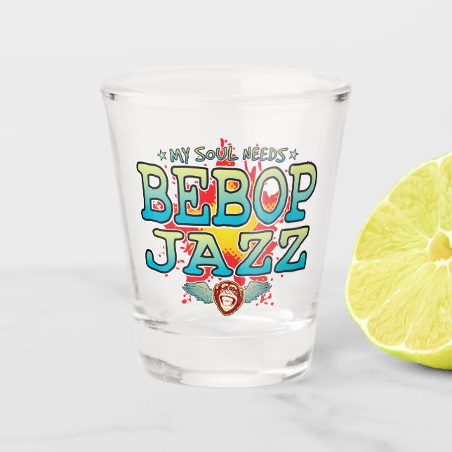 Vaso De Chupito Vidrio caliente de la almas de jazz de Bebop (Anverso)