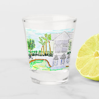 Vaso De Chupito Vidrio caliente de piscina tropical por Ariella y