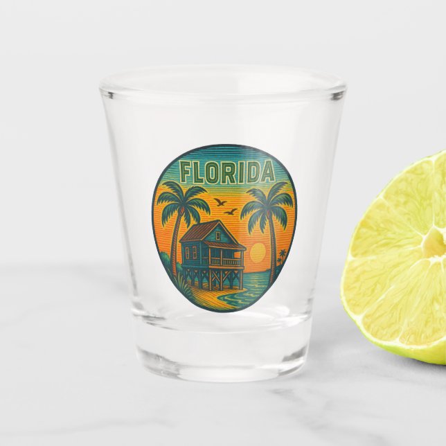 Vaso De Chupito Vidrio caliente del estado de Florida (Anverso)