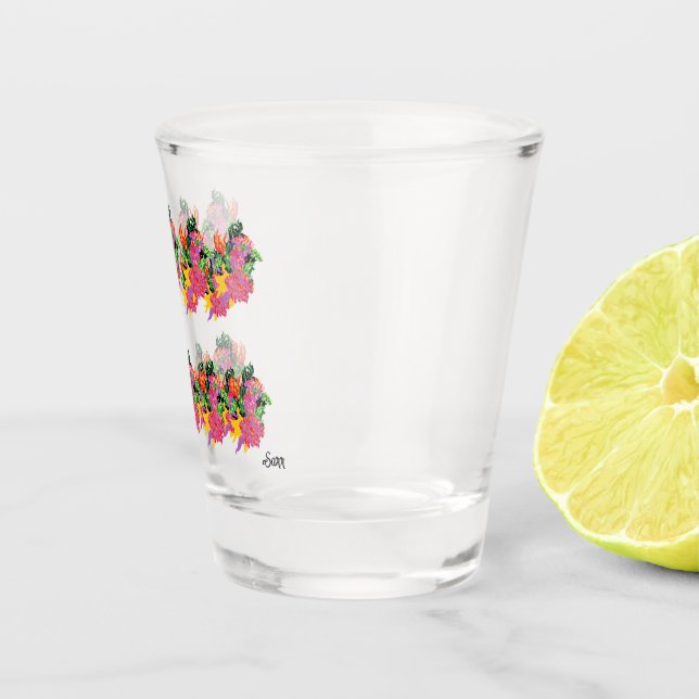 Vaso De Chupito Vidrio caliente : Flores tropicales (Derecha)