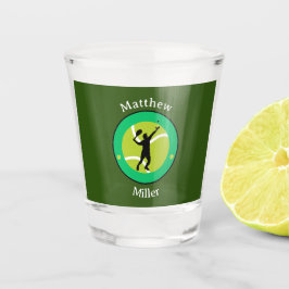 Vaso De Chupito Vidrio caliente - Jugador de tenis - Personalizado
