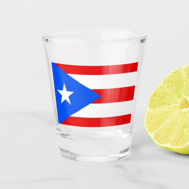 Vaso De Chupito Vidrio caliente Puerto Rico (Anverso)