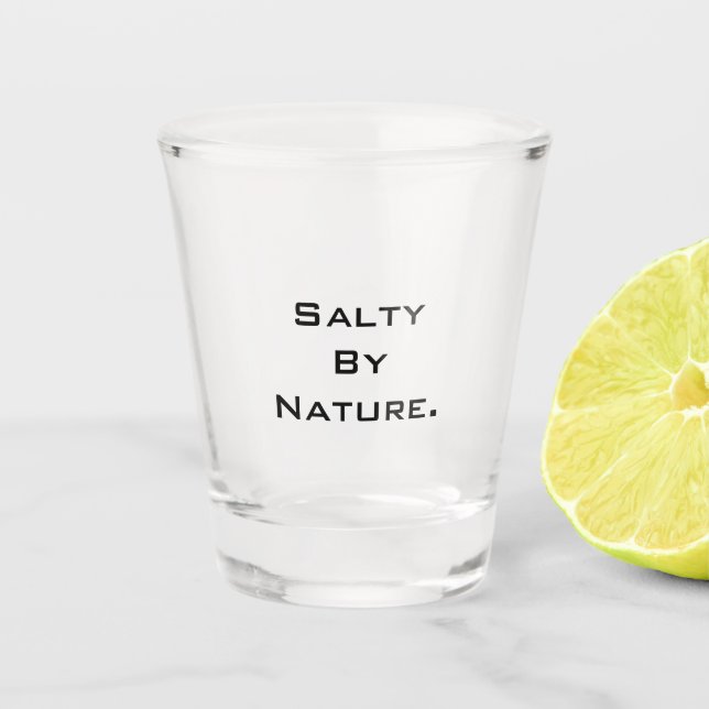 Vaso De Chupito Vidrio caliente "SaltyByNature" (Anverso)