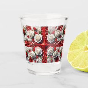 Vaso De Chupito Vidrio con bandera de Rosas ingleses