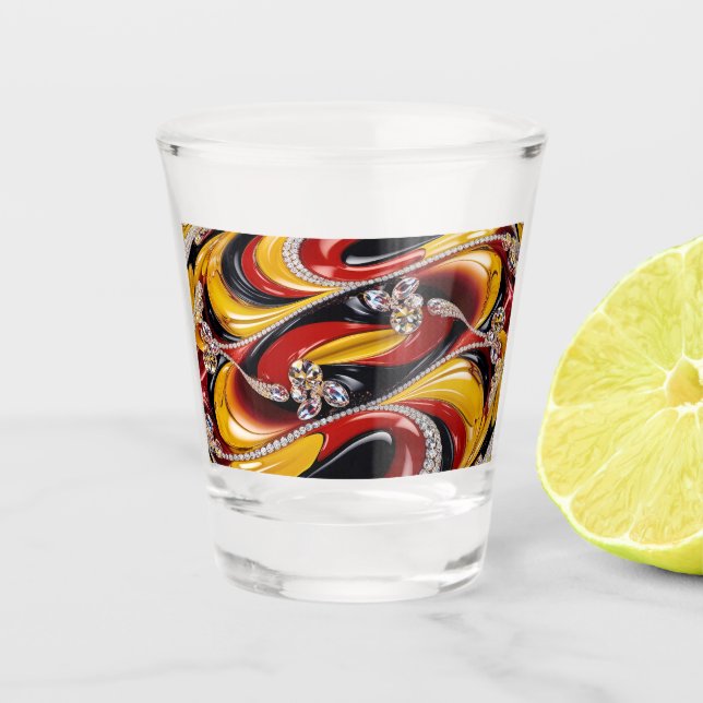 Vaso De Chupito Vidrio con colores belgas (Anverso)