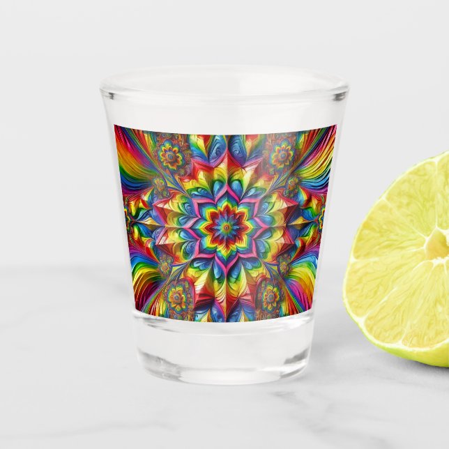 Vaso De Chupito Vidrio con colores LGBTQ (Anverso)