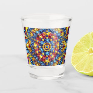 Vaso De Chupito Vidrio con colores rumanos