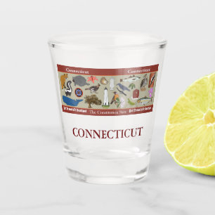 Vaso De Chupito Vidrio conmemorativo de estado de Connecticut