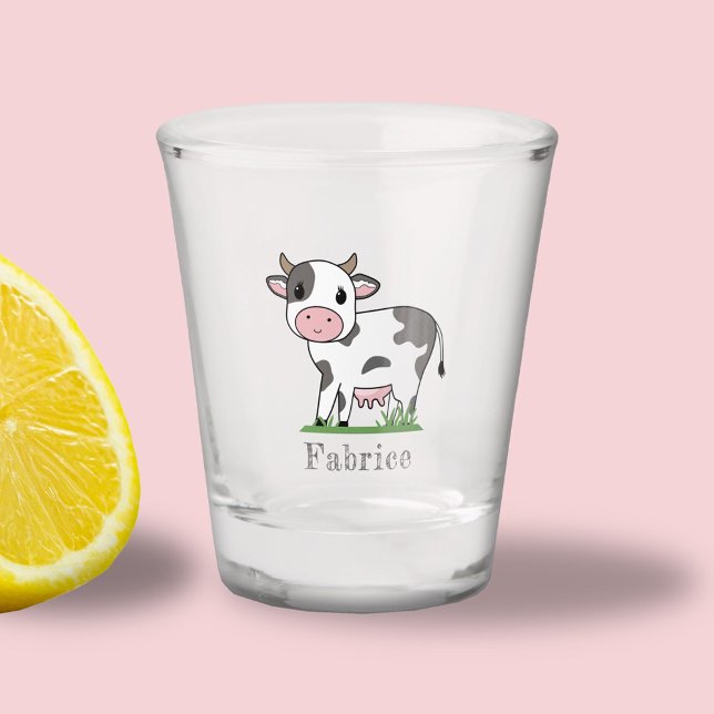 Vaso De Chupito Vidrio corto de vaca (Cute Cow Shot Glass)
