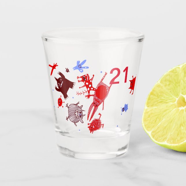 Vaso De Chupito Vidrio de 21 años (Anverso)