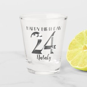 Vaso De Chupito Vidrio de 24 años de plata metálica
