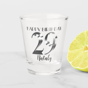 Vaso De Chupito Vidrio de 29 años de plata metálica