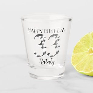 Vaso De Chupito Vidrio de 33 años de plata metálica