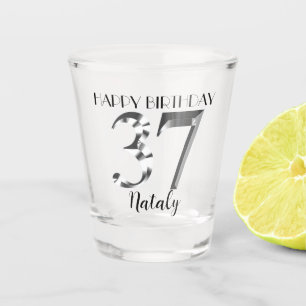 Vaso De Chupito Vidrio de 37 años de plata metálica