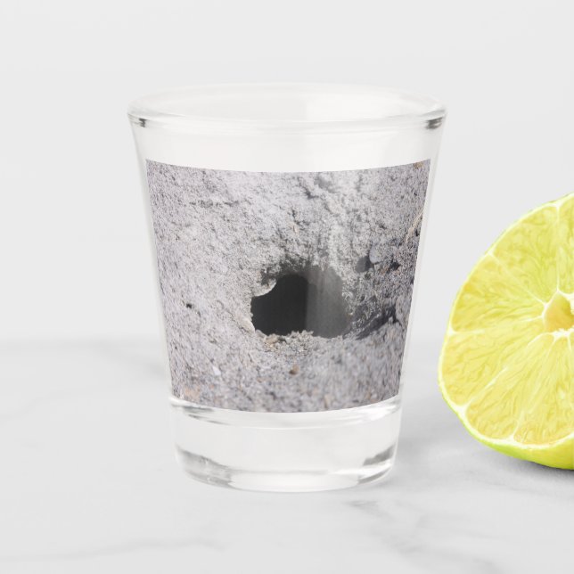 Vaso De Chupito Vidrio de arena para la playa de cacao (Anverso)