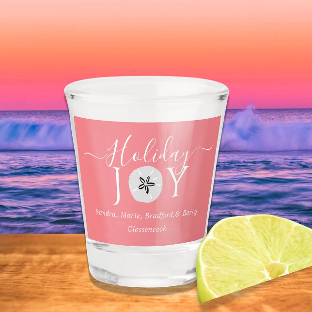 Vaso De Chupito Vidrio de arena rosada de coral Nautical (Subido por el creador)