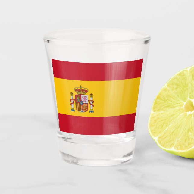 Vaso De Chupito Vidrio de bandera española (Anverso)