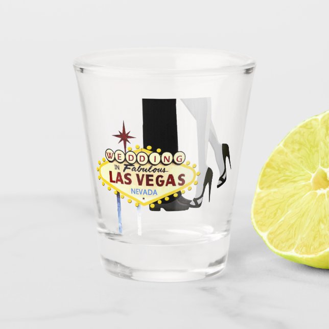 Vaso De Chupito Vidrio de Boda de Las Vegas (Anverso)