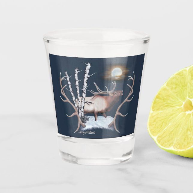 Vaso De Chupito Vidrio de Bull Elk Shot (Anverso)