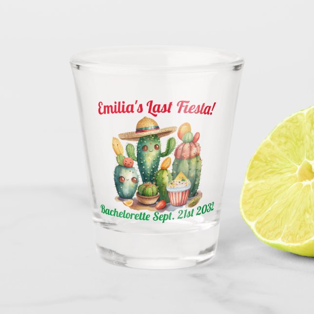 Vaso De Chupito Vidrio de Cacti Shot, Fiesta Bachelorette personal (Anverso)