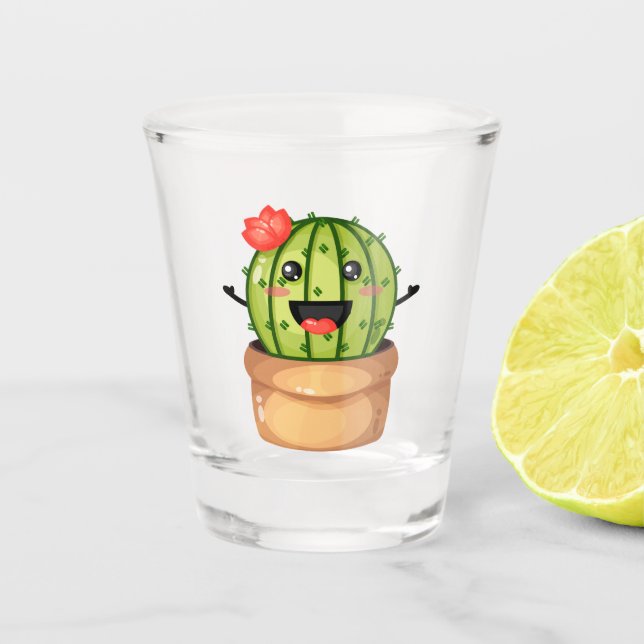 Vaso De Chupito Vidrio de Cactus corto (Anverso)