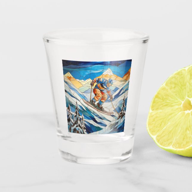 Vaso De Chupito Vidrio de caída del esquiador (Anverso)
