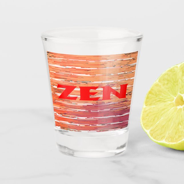 Vaso De Chupito Vidrio de caña rojo Zen (Anverso)