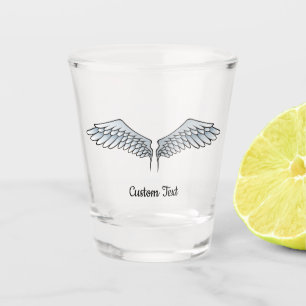 Vaso De Chupito Vidrio de canalización de las alas grises azules