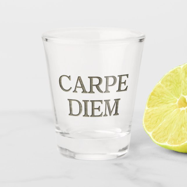 Vaso De Chupito Vidrio de Carpe Diem Stone (Anverso)