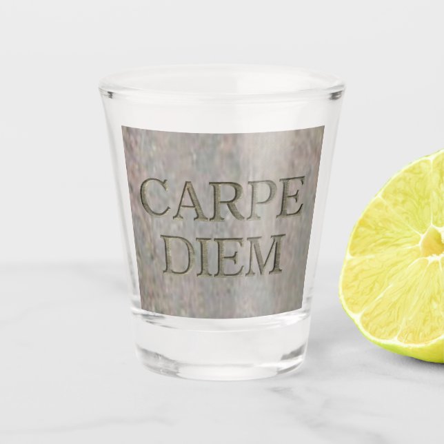 Vaso De Chupito Vidrio de Carpe Diem Stone (Anverso)